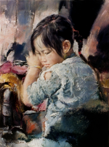 ARTIST WAI MING - Asian Oriental Chinese Fine Art Artwork Paintings Catalog  (title: Lovely Fishgirl)